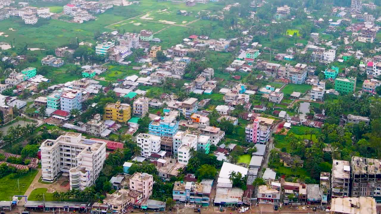 Colorful neighbourhood buildings and nature in Dhaka Bangladesh Asia