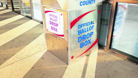 election box for mail-in voting, official ballot drop box sign for an american democratic presidential election