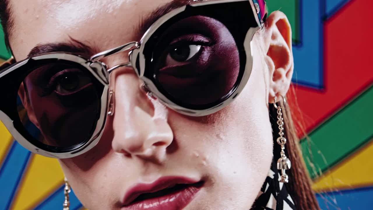 Stylish Woman Wearing Trendy Sunglasses