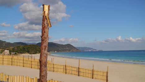 typical summer beach without crowds - handheld shot