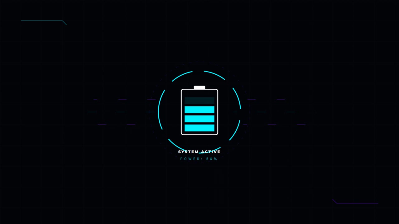 Digital Battery Charging Progress Indicator Animation