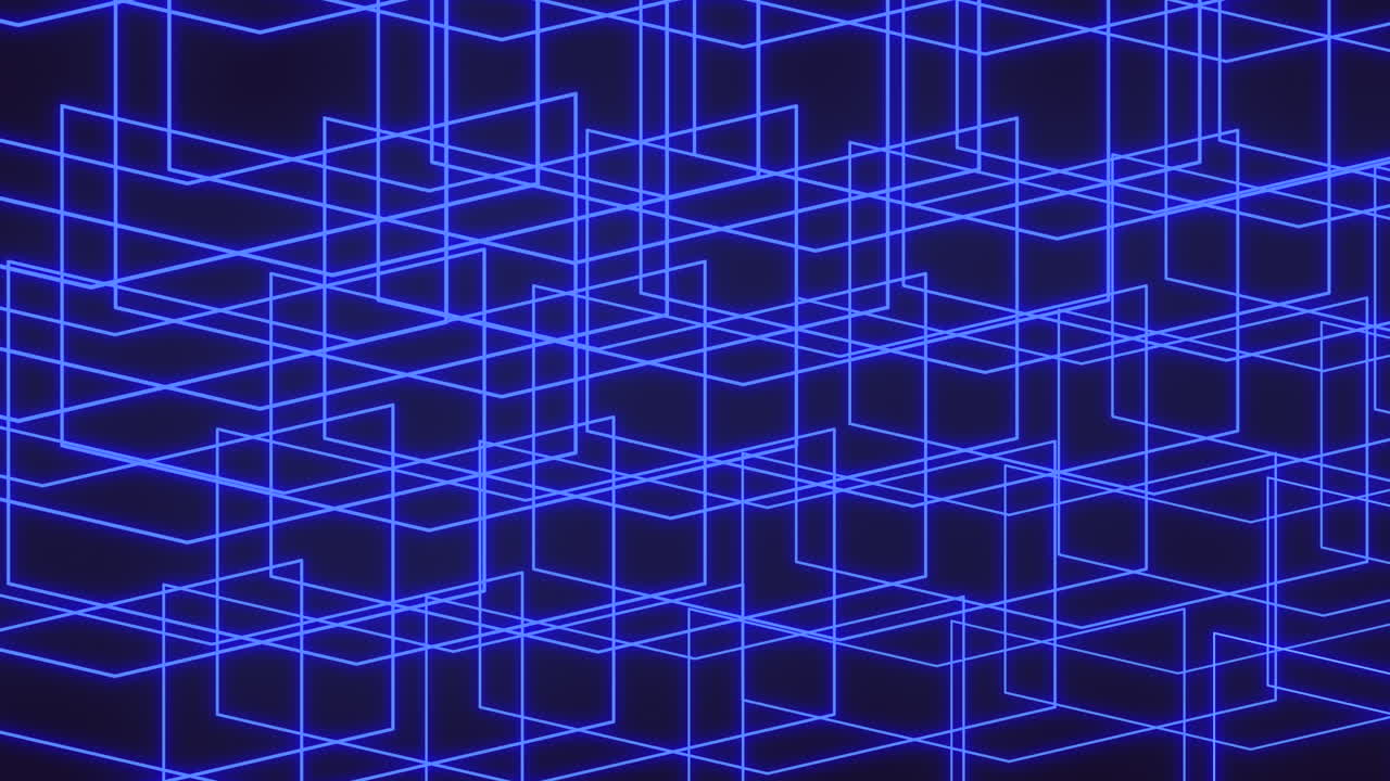 футуристический 3d-куб с голубыми линиями, яркий элемент дизайна.