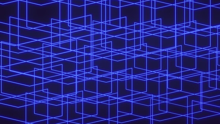 Futuristic 3d cube of blue lines a striking design element