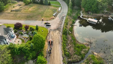 Road-work-being-done-of-Forest-Park-in-Summer