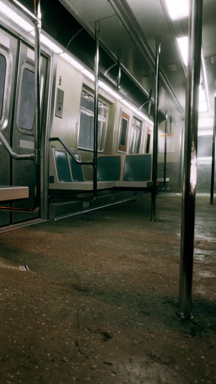 Un vagone della metropolitana vuoto attende in stazione durante le ore non di punta in città.