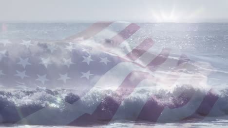 Digital-composition-of-waving-us-flag-against-waves-in-the-sea