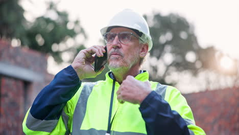construction worker on phone