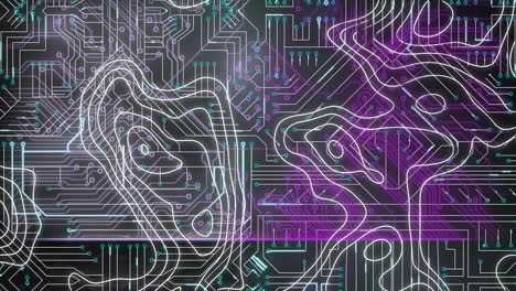animation of isohypses over integrated circuit