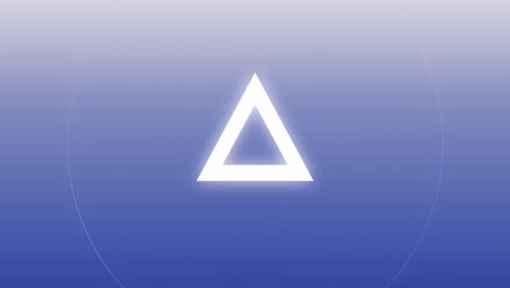 animación de círculos y triángulos blancos sobre fondo azul