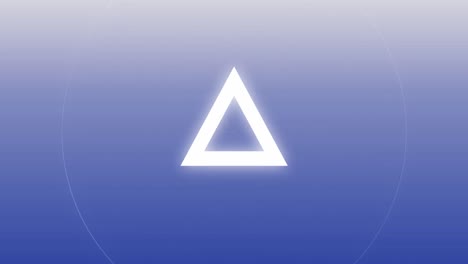 animation of white circles and triangles on blue background