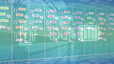 animation of online ai chat processing over road traffic