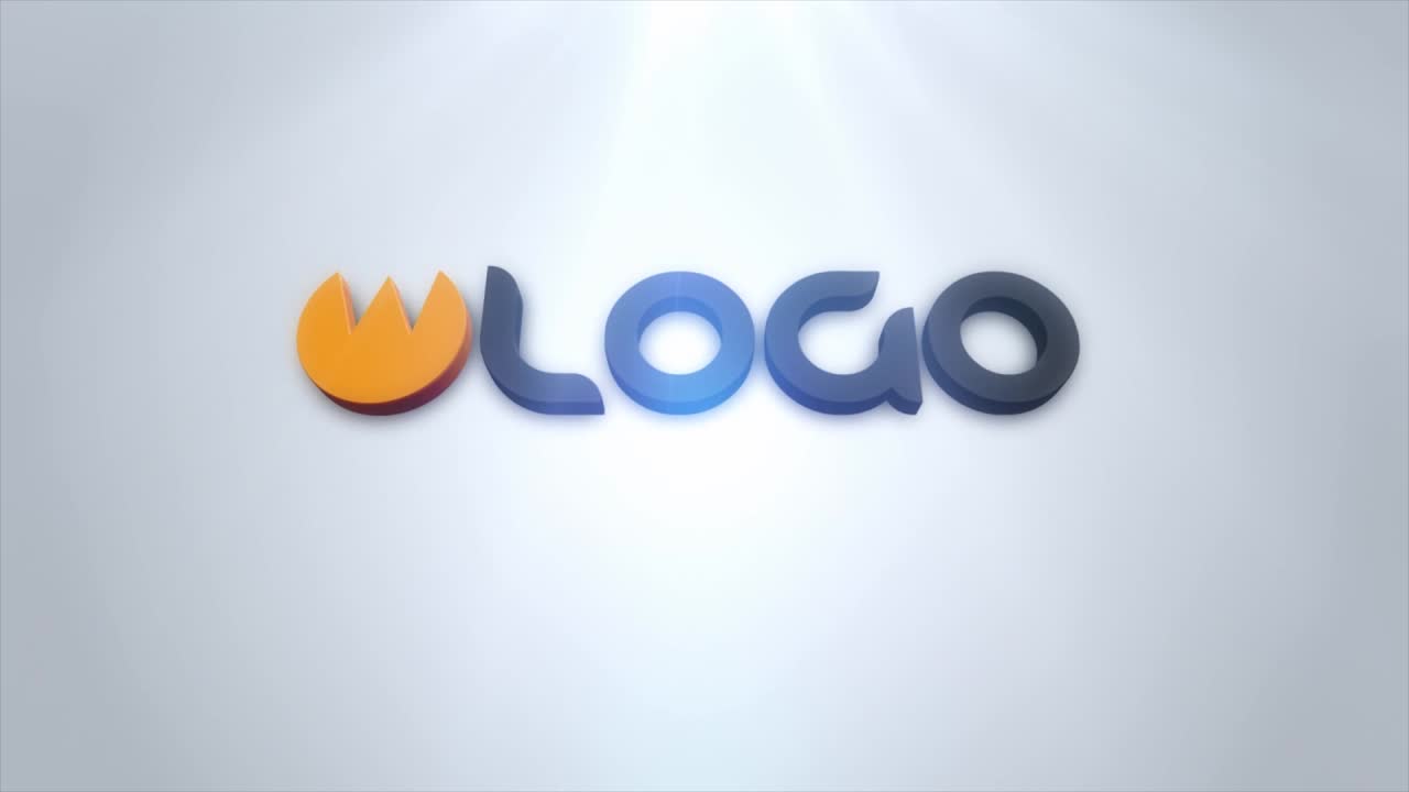 Dynamic 3D logo animation with modern gradient colors and smooth transitions for brand intro reveal