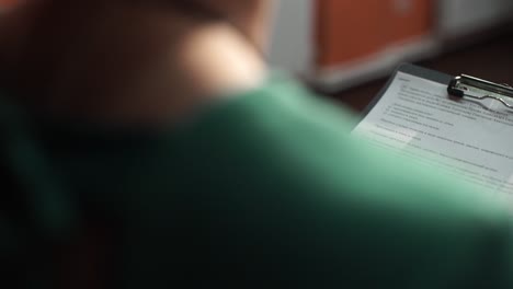 person reading a document