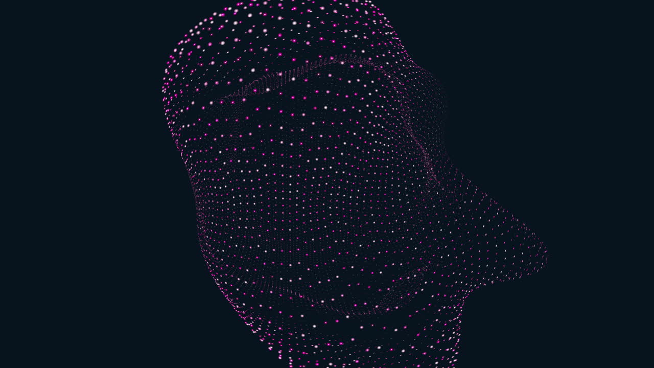 rete dinamica di punti interconnessi in un disegno circolare su sfondo scuro