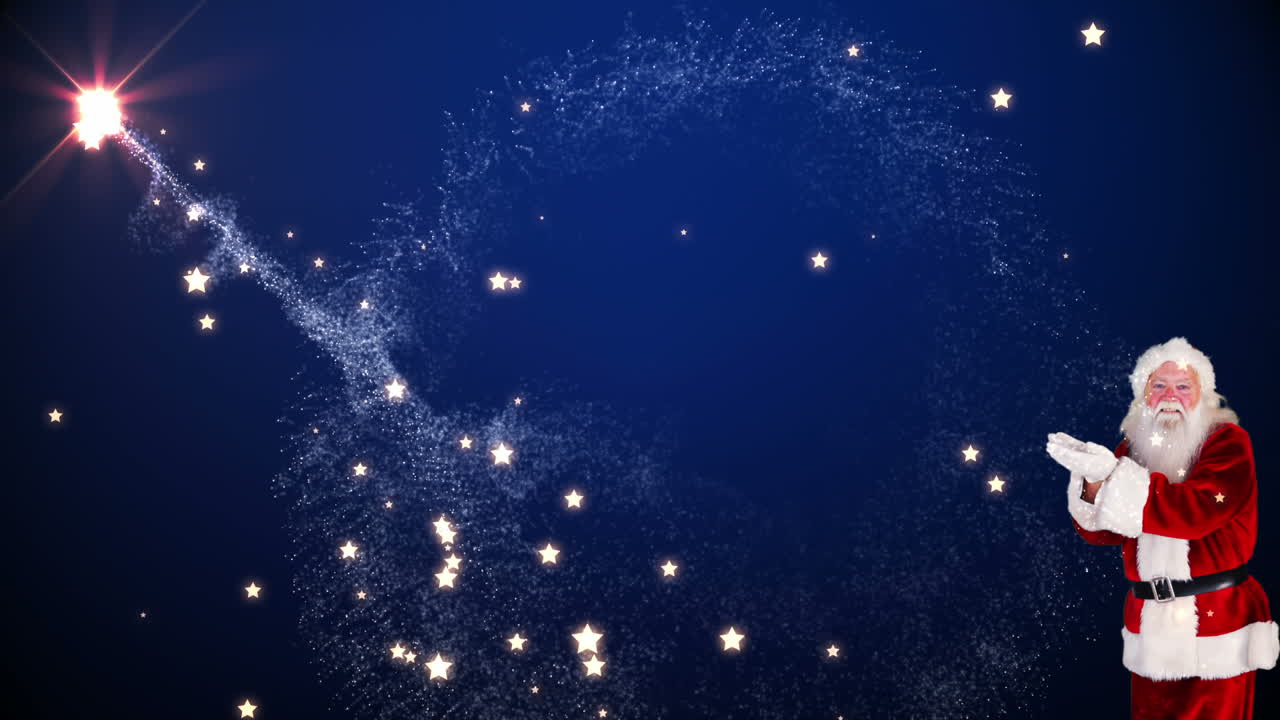 산타 가 크리스마스 인사를 전달 하고 있다