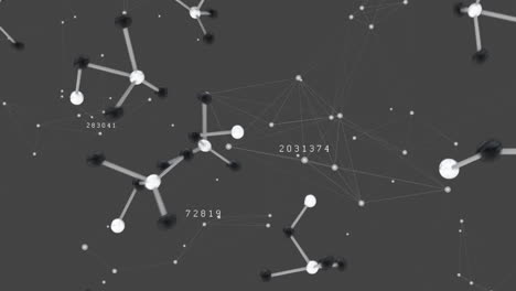 digital composite of molecule symbol and the blockchain network