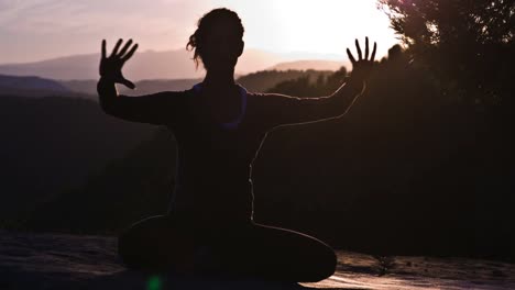 woman doing yoga outside 25