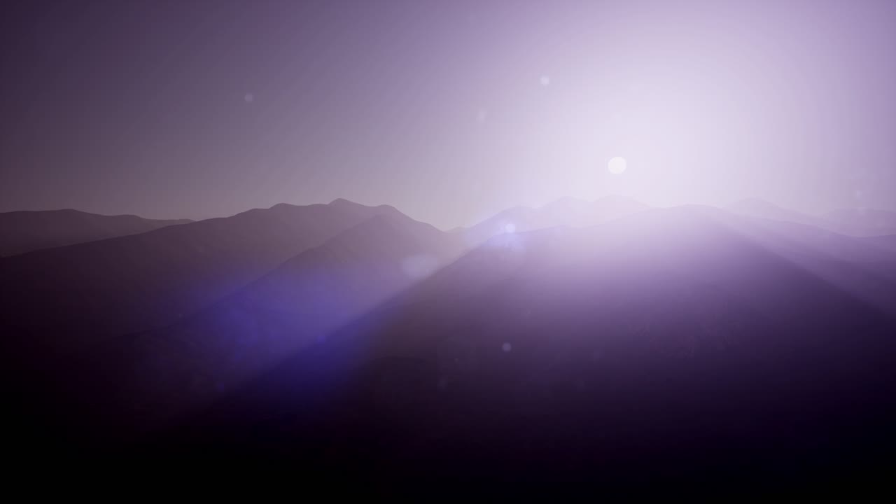 안개 속 에 있는 공중 의 초록색 언덕 풍경