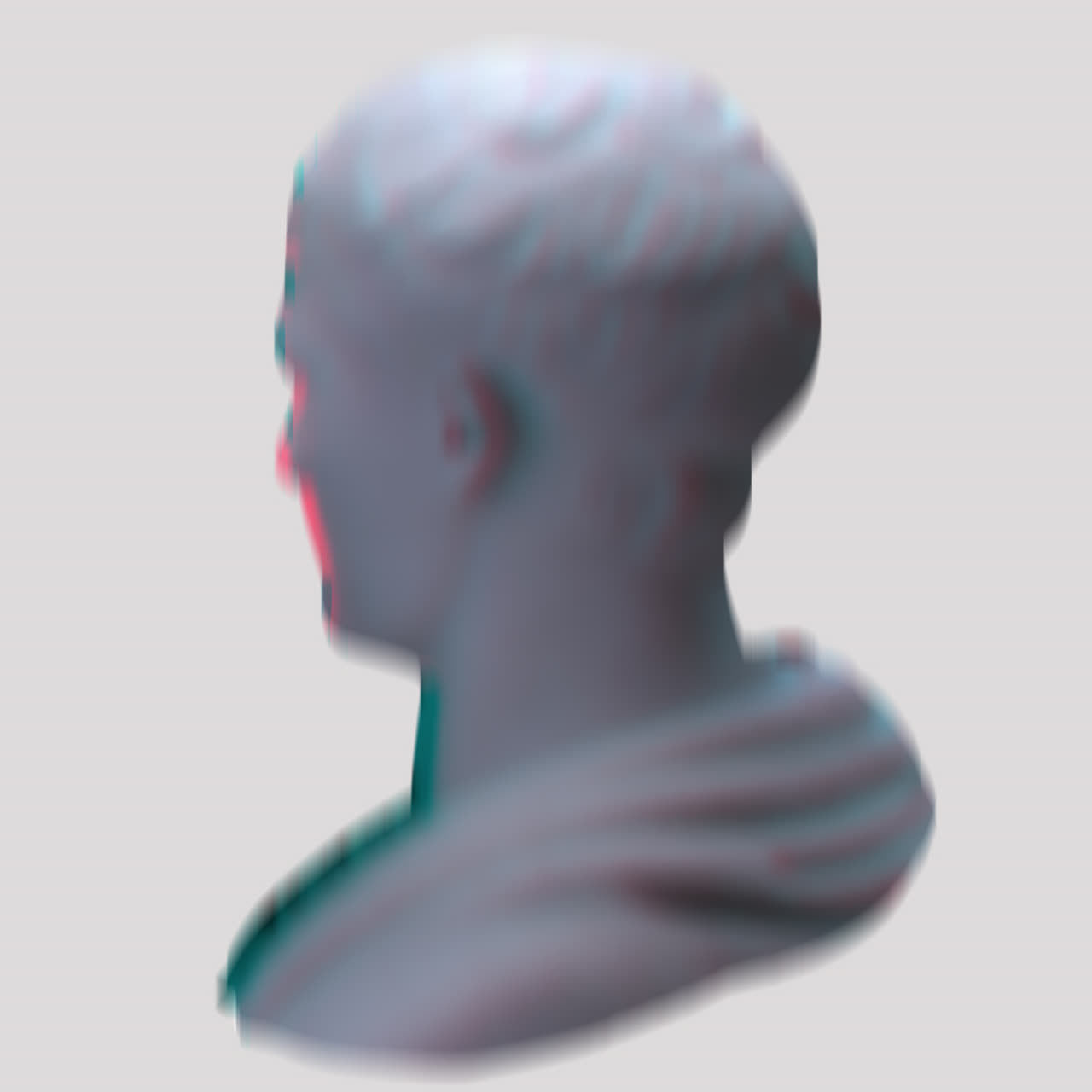 Digital Glitch-effekt på roterende klassisk romersk buste
