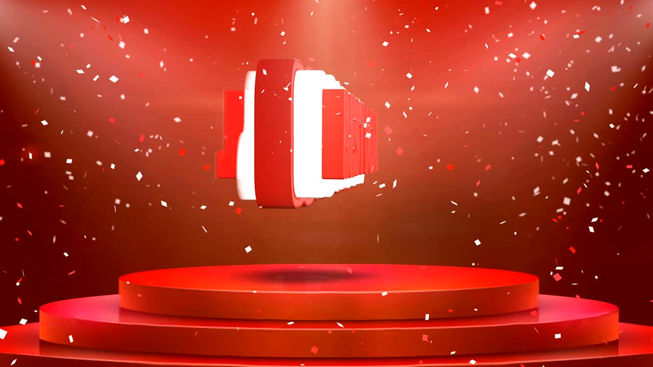 Best Deal Text Animation Stage Podium Confetti Loop Animation