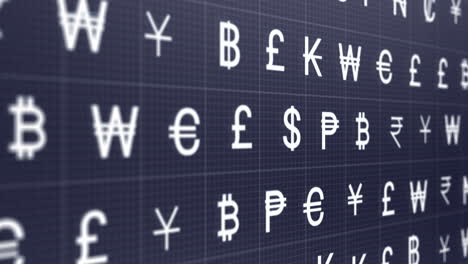 animation of currency symbols on black background