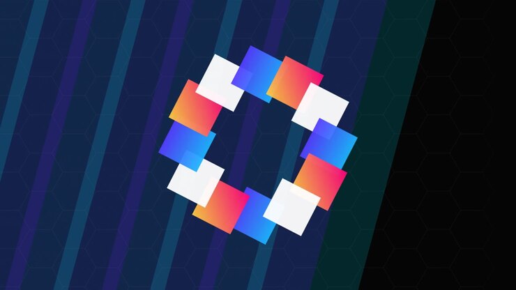 Abstract Motion Graphics with Geometric Shapes and Blue Gradient Lines