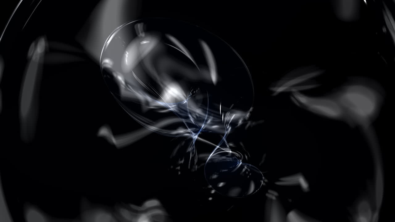 Glass design technology effect on fluid transparent 3D abstract animation