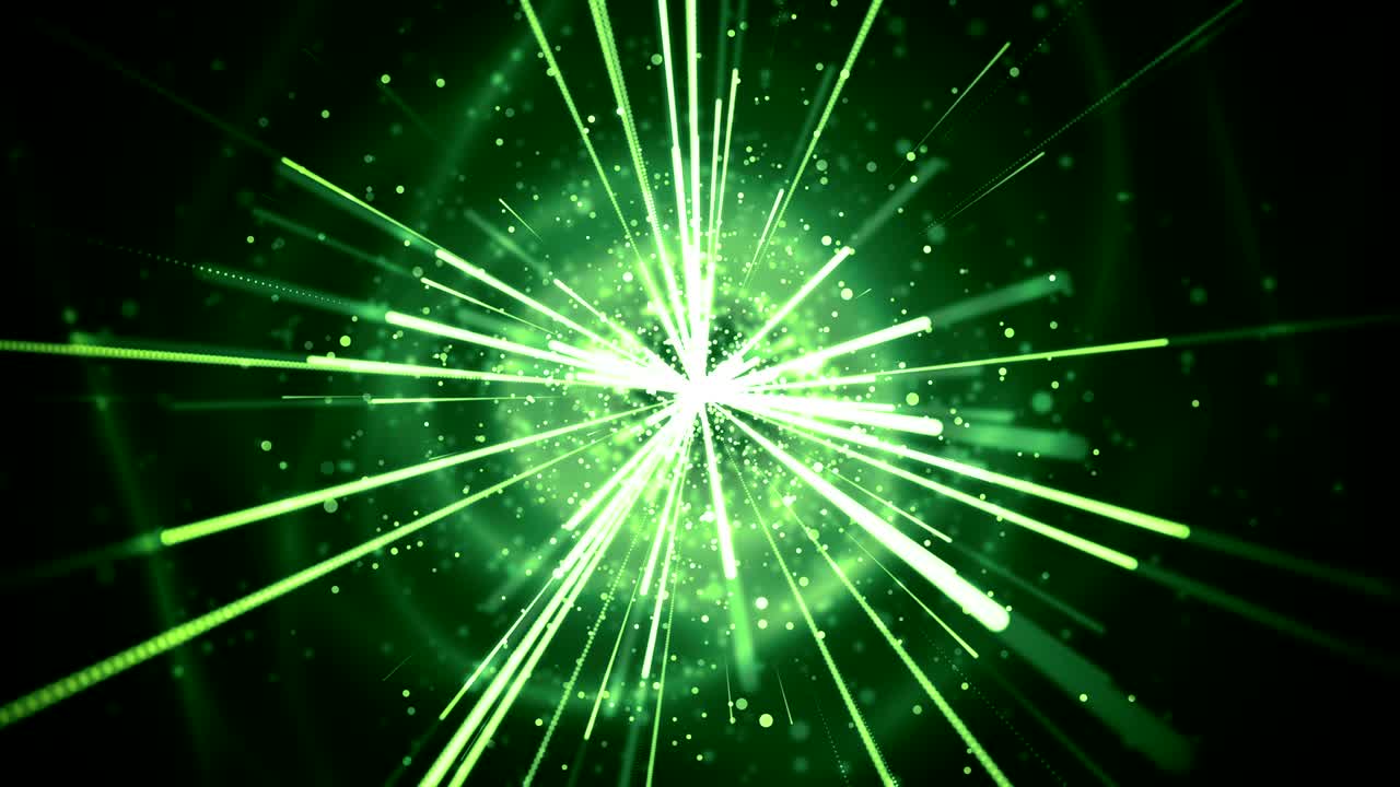 Túnel de Estelas de Luz Verdes Brillantes