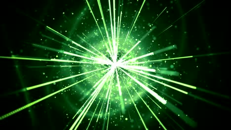 green glittering light streak tunnel