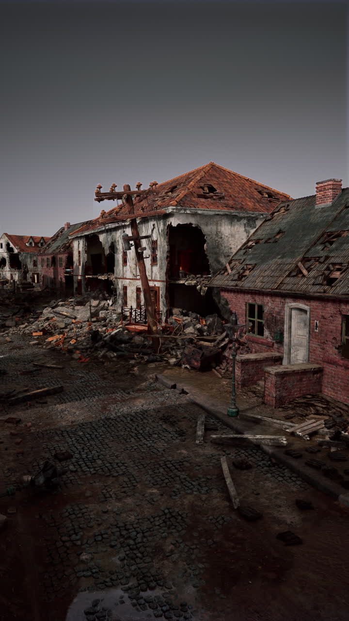 paisaje urbano en ruinas: secuelas de la destrucción