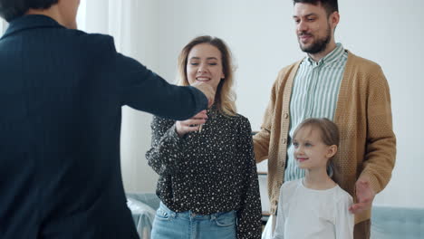 family receiving house keys