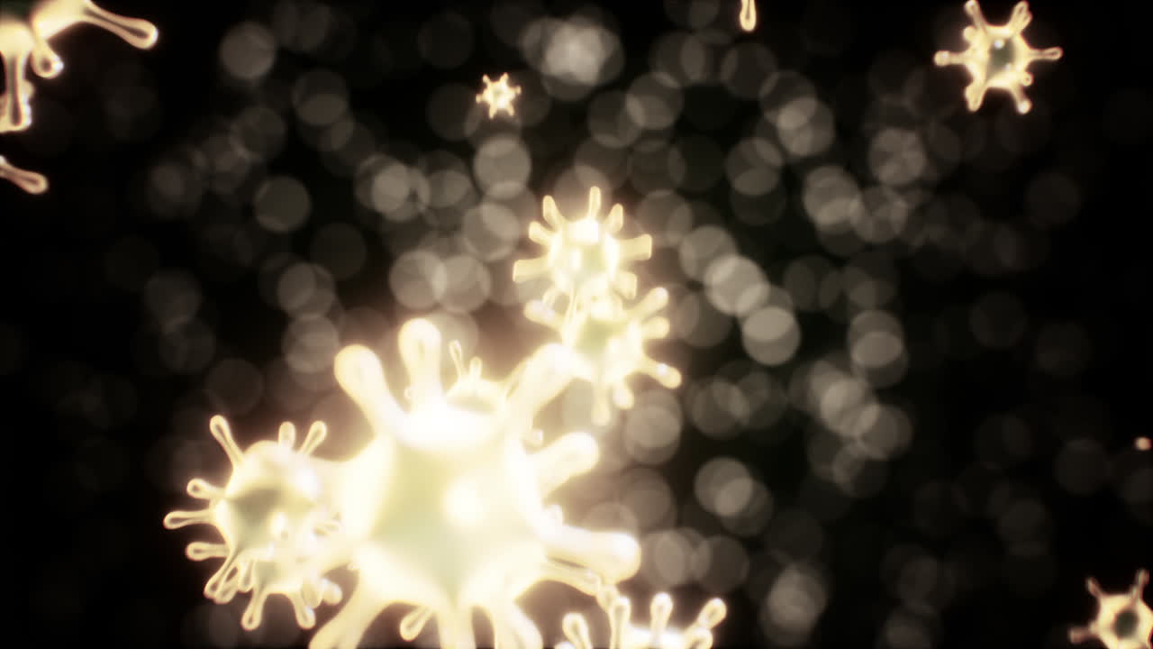 células de virus o bacterias bajo el microscopio