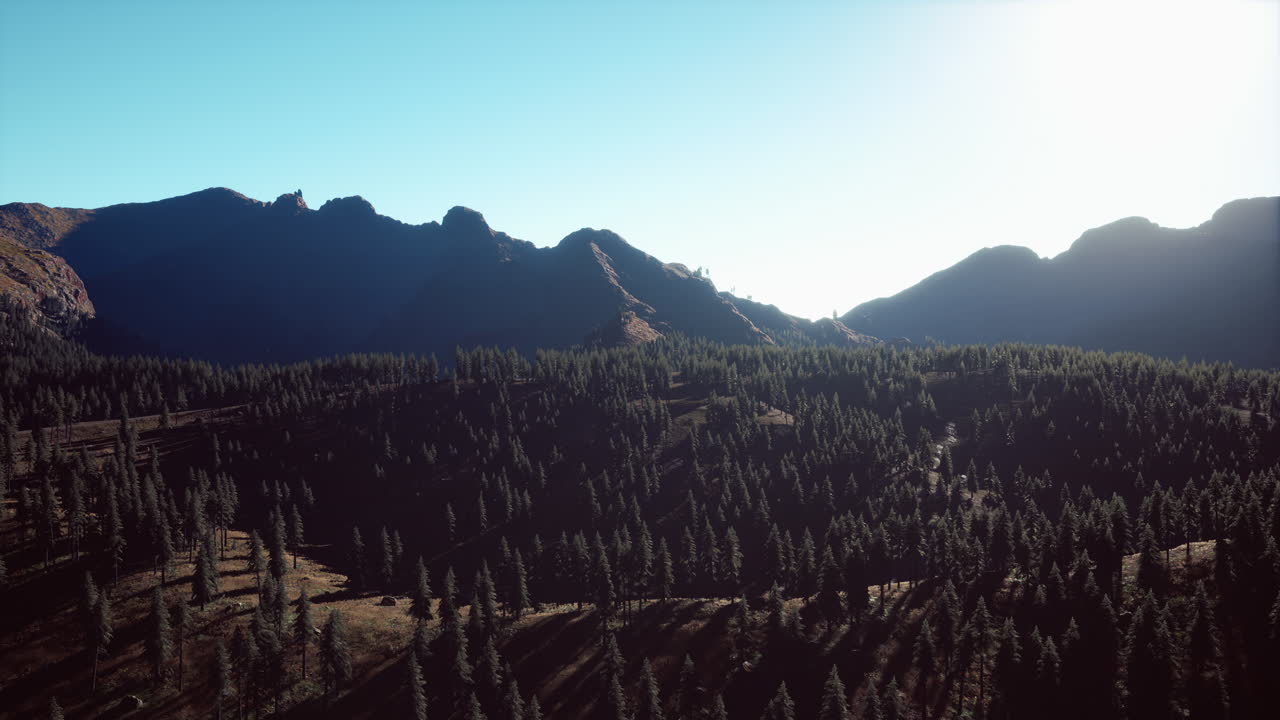 vista aérea de majestuosas montañas y bosques exuberantes