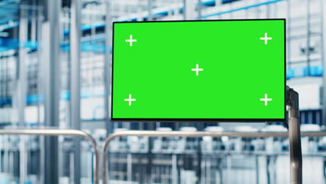green screen monitor in industry 4.0 industrial plant used to automate equipment