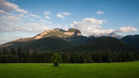 time lapse sunrise landscape in mountain, slovakia