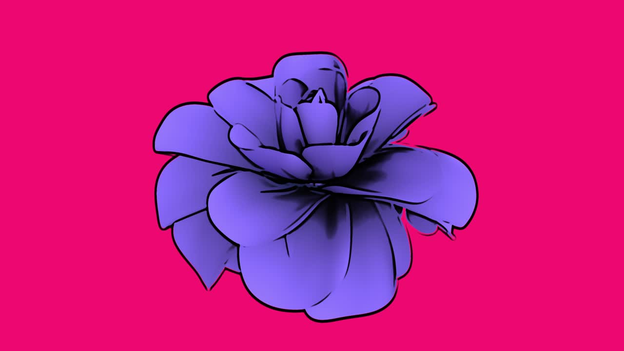 Tegneserie lilla blomst