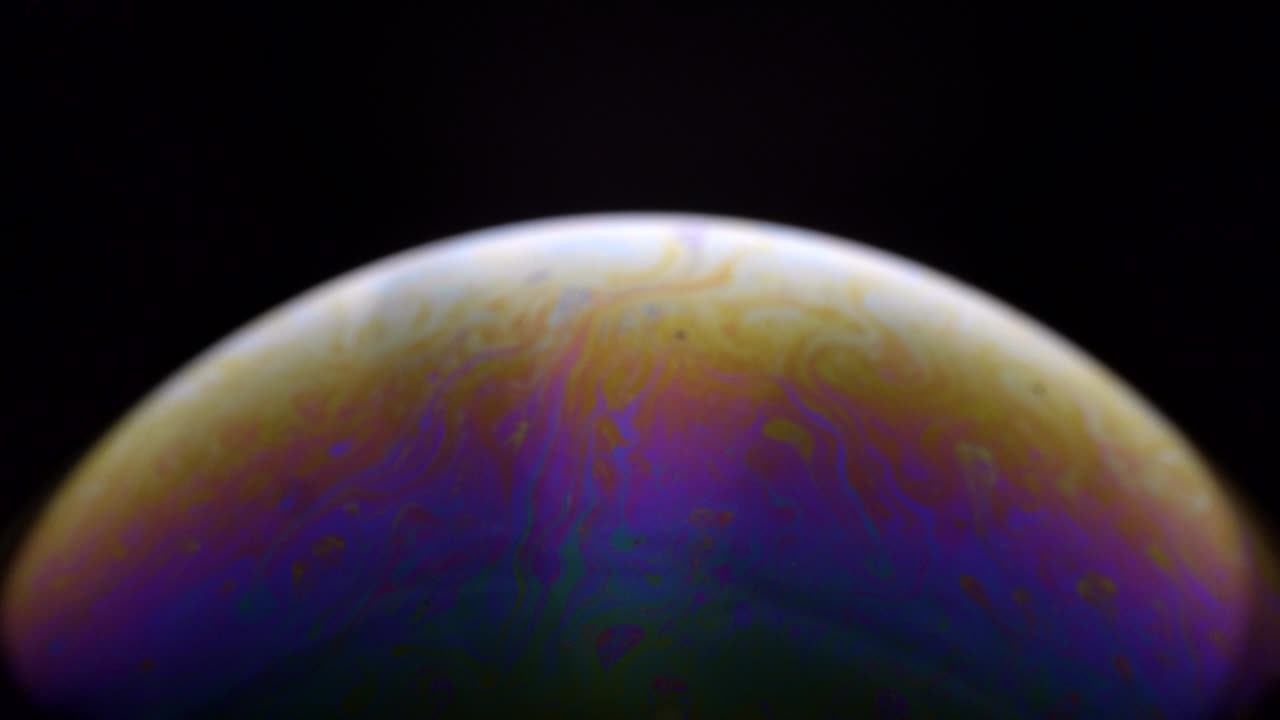 Bright colorful bubble moves in light 26