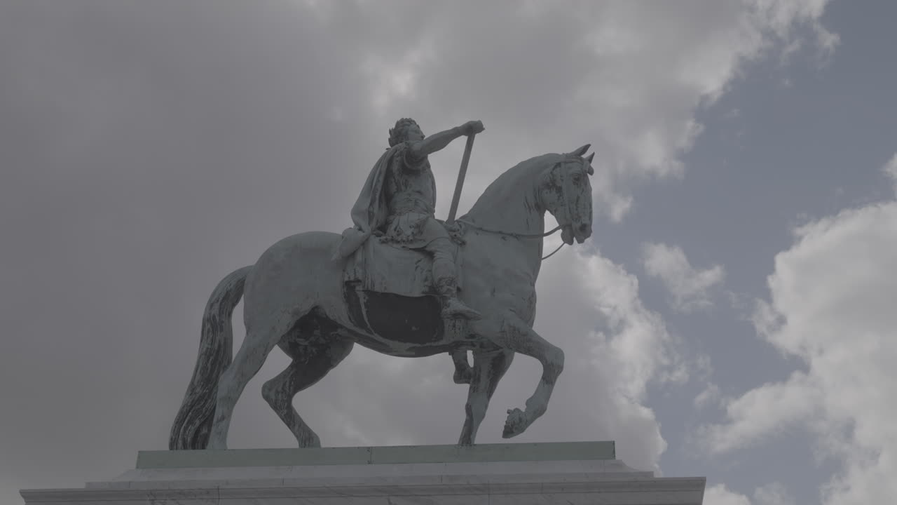 Horse statue in Copenhagen Denmark on a cloudy day LOG