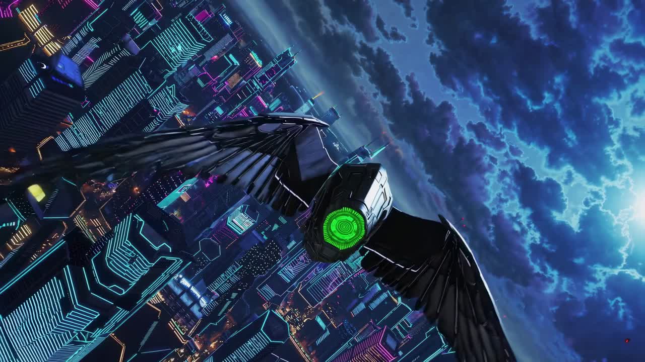 Cyberpunk City Above the Clouds