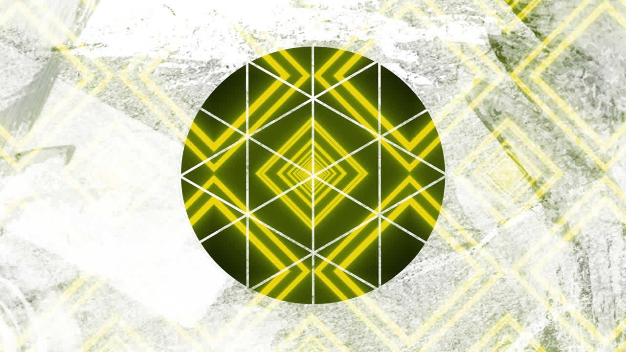 animación de múltiples formas amarillas que se mueven sobre un fondo blanco