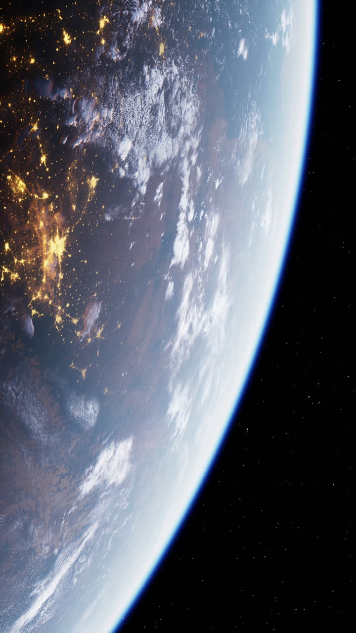 la tierra por la noche desde el espacio