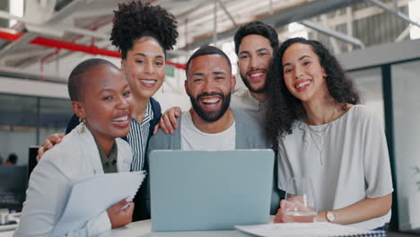 Diversity,-portrait-and-business-people-on-laptop