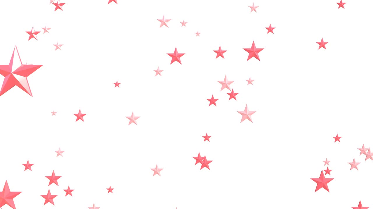 confeti rosado en forma de estrella sobre un fondo blanco.