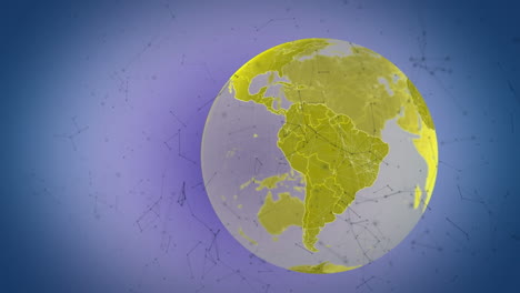 Animation-Von-Netzwerken-Von-Verbindungen-über-Den-Globus,-Die-Sich-Im-Hintergrund-Drehen