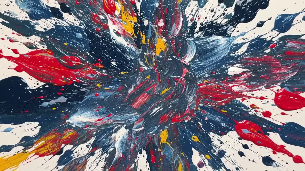 Abstract Painting with Colorful Splatter Effects