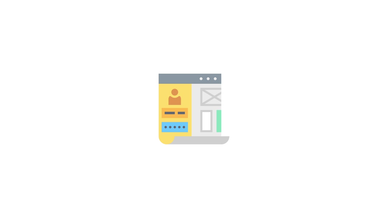 Animated Web Page User Interface with Profile and Content Sections