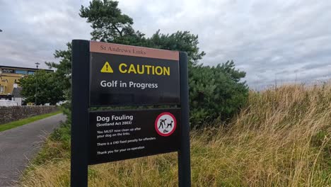 warning about golf and dog fouling