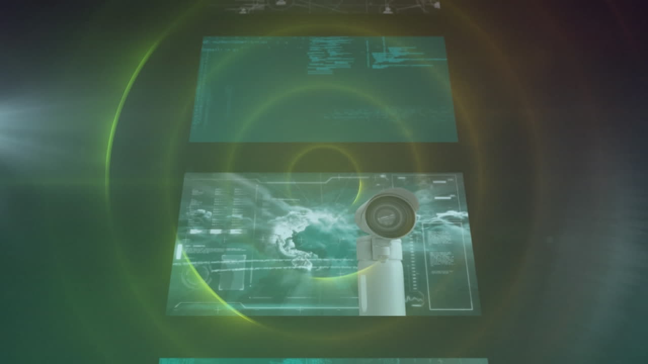 animación del procesamiento de datos sobre círculos