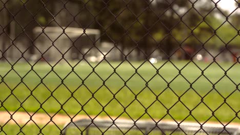 mesh in front of soccer field