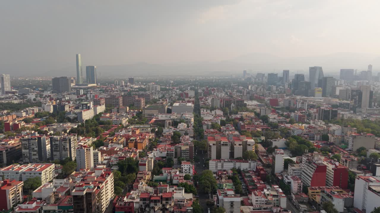 Urban haze over Mexico City captured by drone